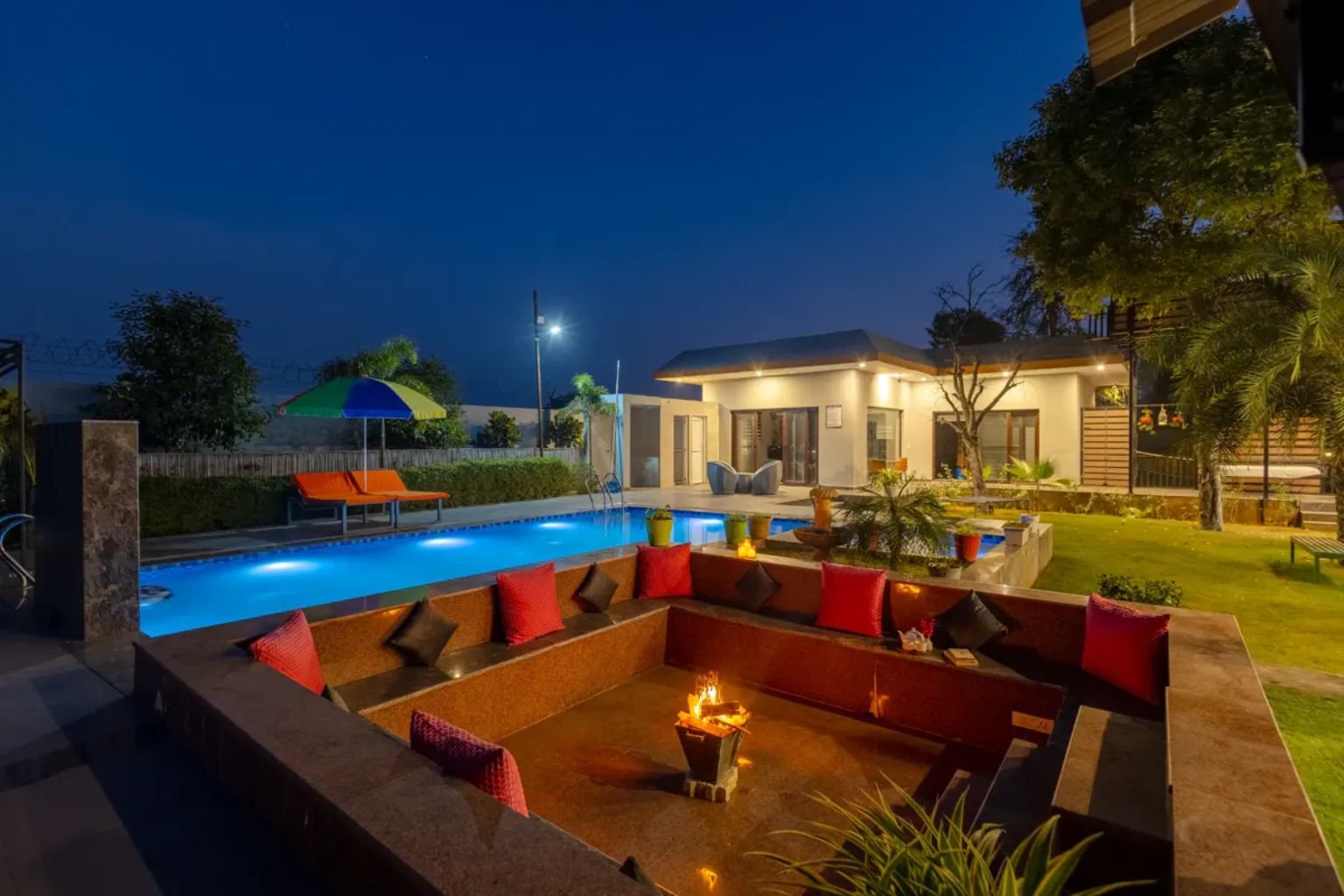 Aarul Farmhouse open lawn setting for wedding functions in Manesar