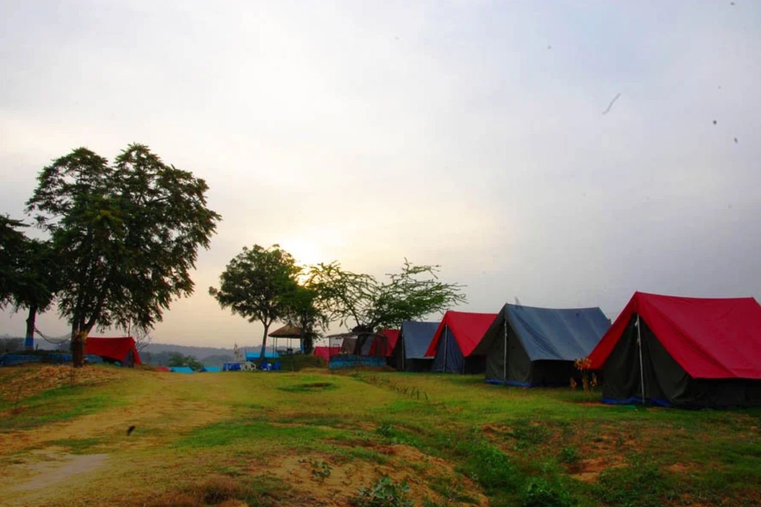 Blue Camp lakeside camping on the shore of Damdama Lake, Sohna