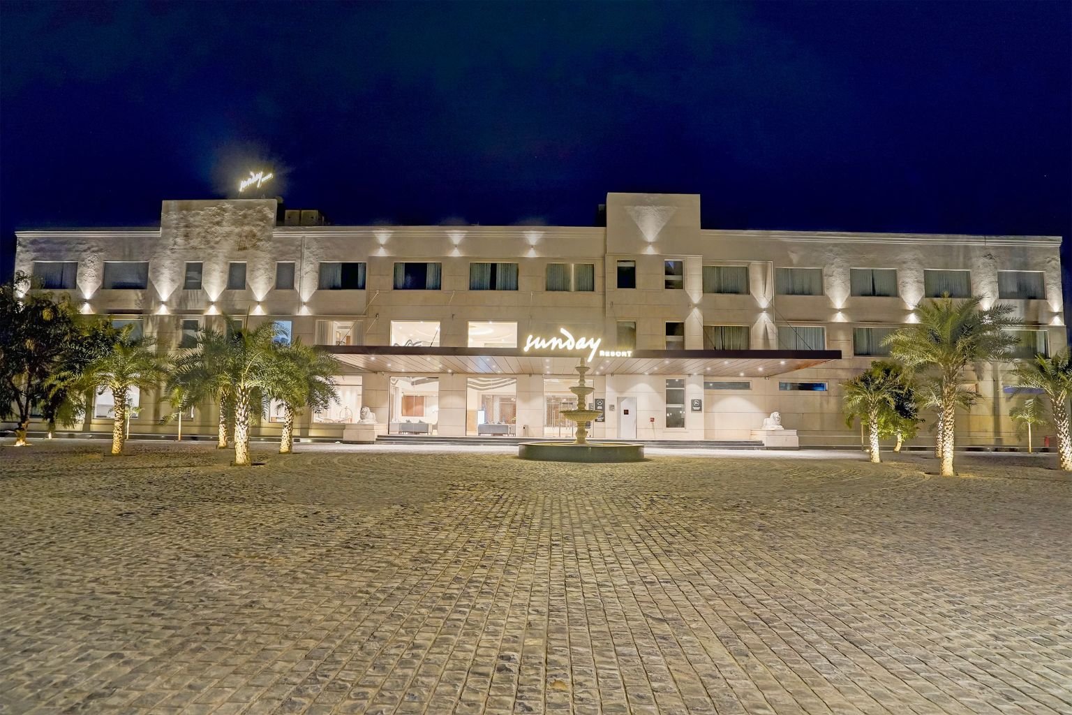 Sunday Resort & Spa Manesar poolside and banquet area used for weddings