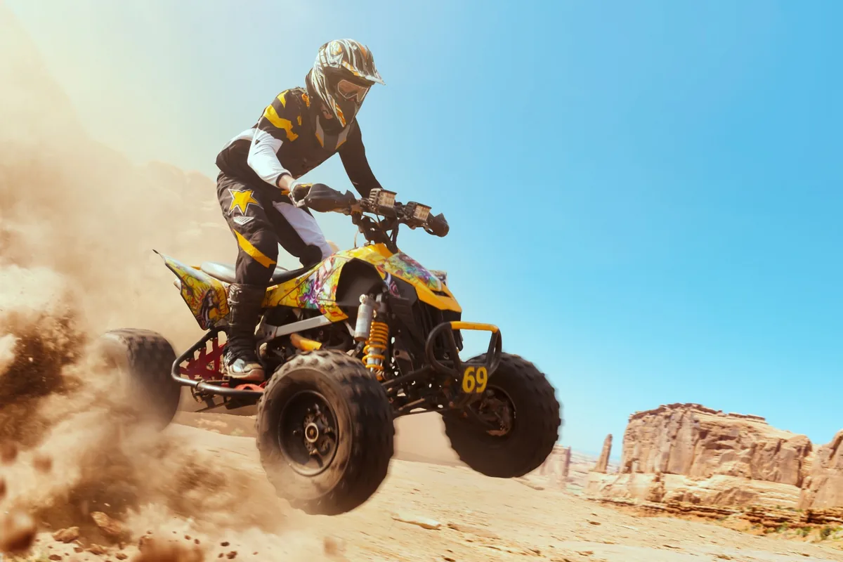 ATV ride at the adventure zone of Wildvadi Theme Park, Gurugram