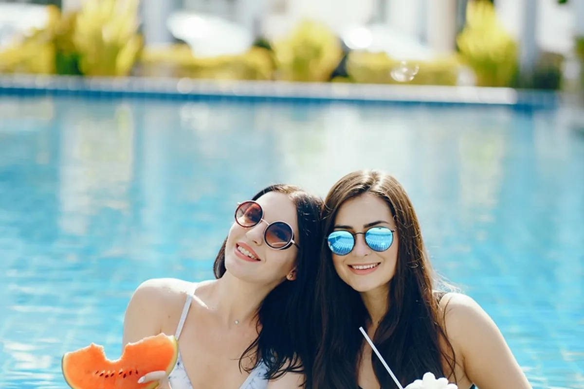 Guests relaxing in the splash pool at Wildvadi Theme Park, Gurgaon