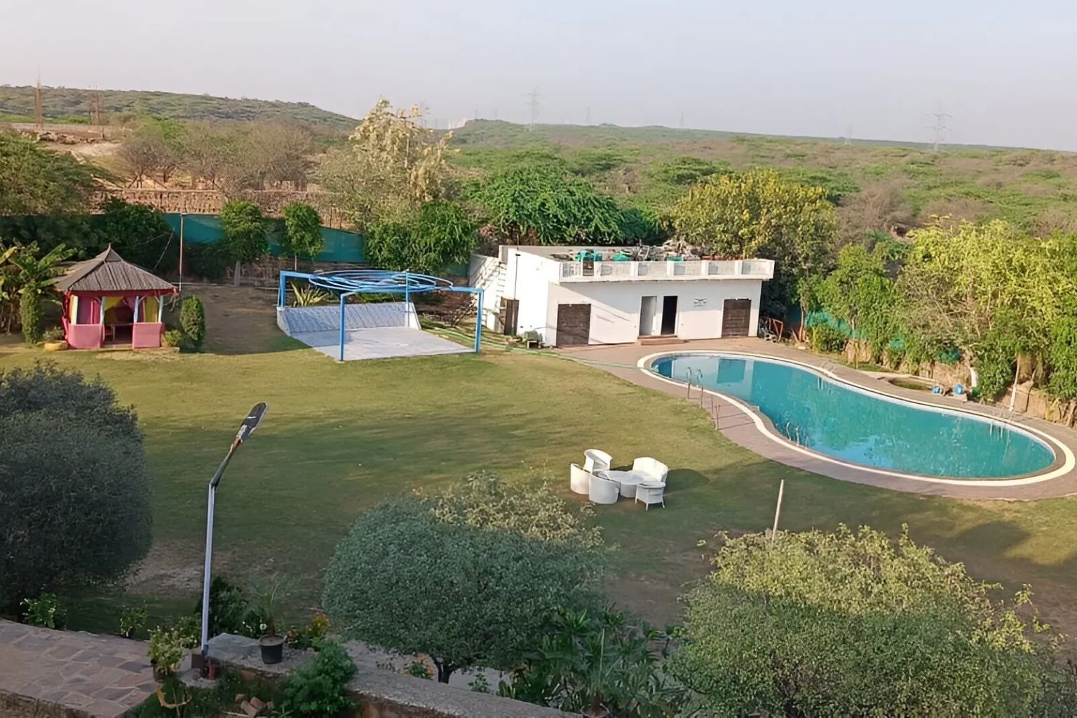 Yaduvanshi Farm and Resort picnic lawns on the outer edge of Gurgaon